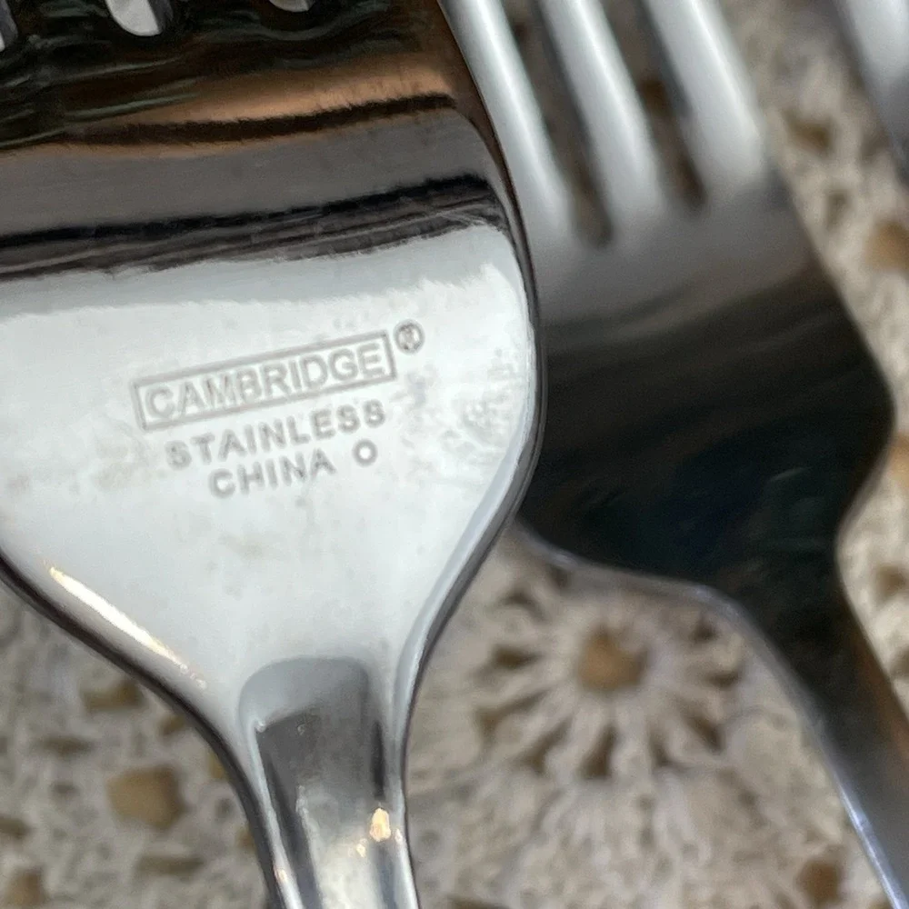 Cambridge Madison Stainless Flatware 5 Dinner Forks Brushed Satin Replacements